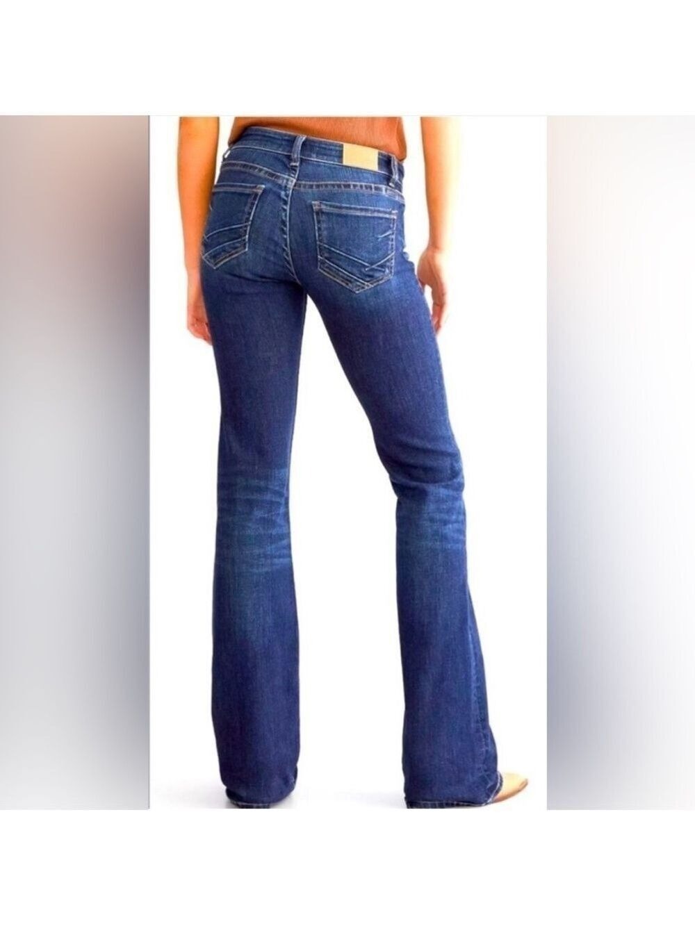 BKE Stella Bootcut Flare Low Rise Jeans Sz26 Embroidered Pockets Stretch Western - Picture 1 of 11